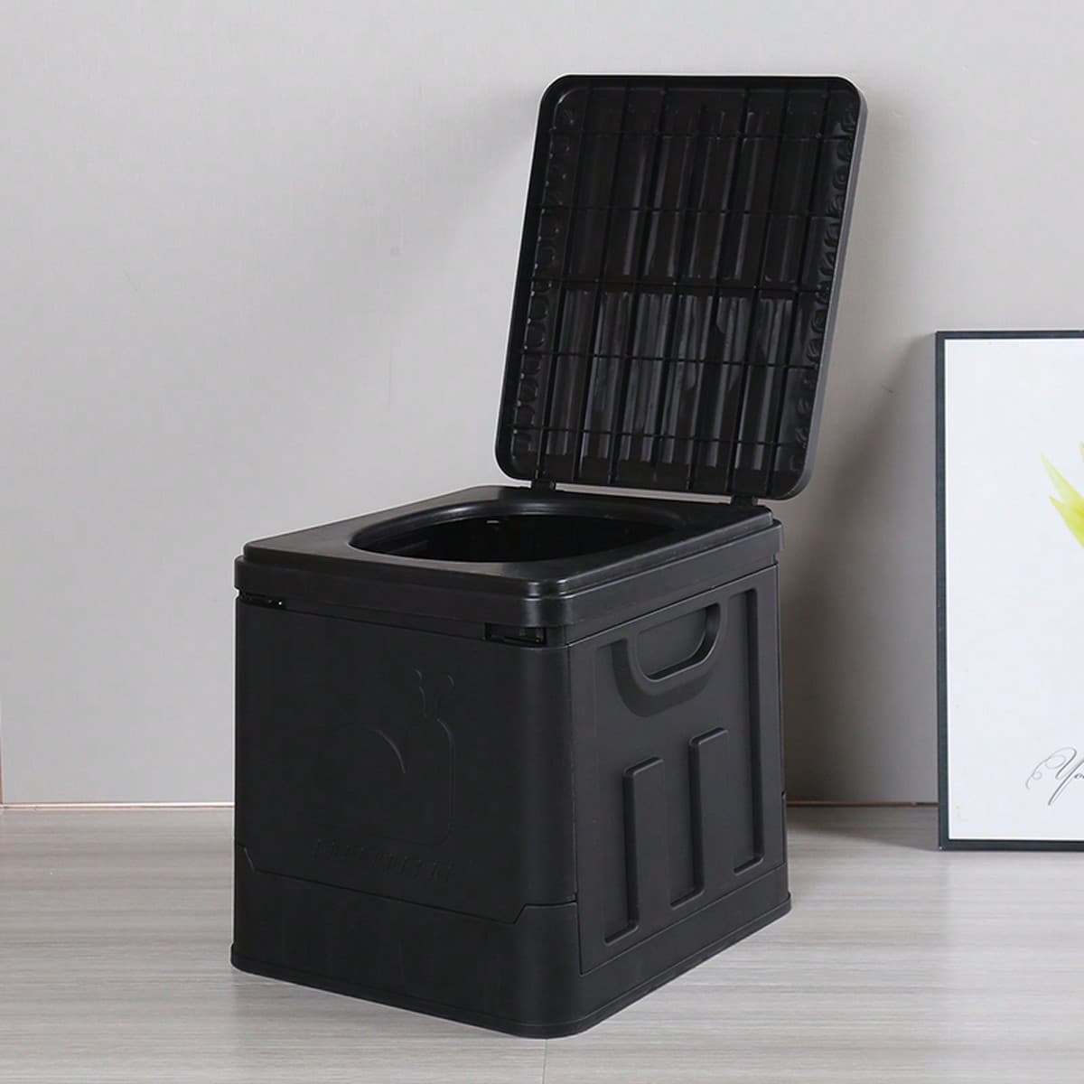1 pièce Toilette portative pliante pour camping et randonnée d'urgence, en matériau ABS, peut servir de boîte de rangement. Recommandé pour les